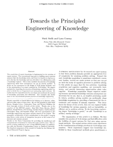 Towards  the  Principled Engineering of  Knowledge