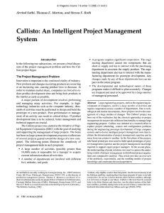 Callisto:  An  Intelligent  Project  Management System