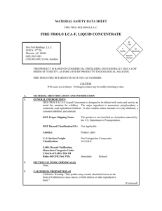 FIRE-TROL® LCA-F, LIQUID CONCENTRATE MATERIAL SAFETY DATA SHEET