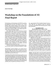 Workshop  on  the  Foundations  of ... Final  Report Derek  Partridge