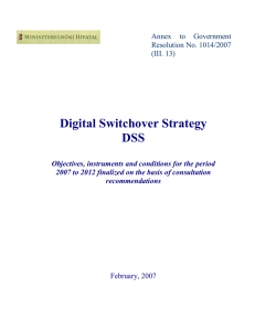 Digital Switchover Strategy DSS