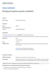 RS Repeat Peptide peptide ab204878 Product datasheet Overview Product name