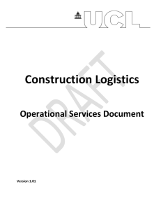Construction Logistics  Operational Services Document Version 1.01