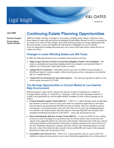 Continuing Estate Planning Opportunities