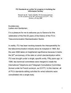 ITU Standards as a pillar for progress in building the