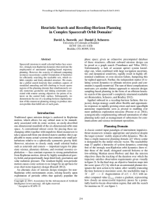 Heuristic Search and Receding-Horizon Planning in Complex Spacecraft Orbit Domains