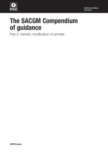The SACGM Compendium of guidance  Part 5: Genetic modification of animals  HSE Books