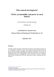 Who controls development?  NGOs, accountability and power in rural Malawi.