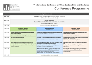 Conference Programme 1 International Conference on Urban Sustainability and Resilience st