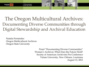 The Oregon Multicultural Archives: Documenting Diverse Communities through