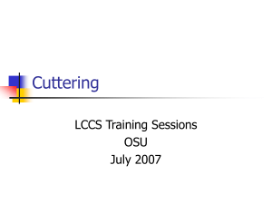 Cuttering LCCS Training Sessions OSU July 2007