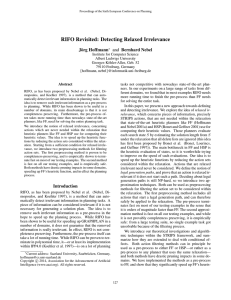 RIFO Revisited: Detecting Relaxed Irrelevance J¨org Hoffmann and Bernhard Nebel