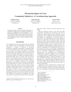 Measuring Impact of Local Community Initiatives: A Crowdsourcing Approach Claudia López