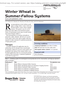 R Winter Wheat in Summer-Fallow Systems (Low precipitation zone)