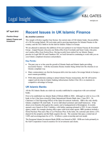Recent Issues in UK Islamic Finance