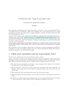 Problem Set #4: Using R and other tools Fall 2011