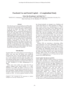 Facebook Use and Social Capital – A Longitudinal Study