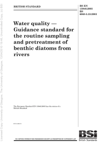 Water quality — Guidance standard for the routine sampling and pretreatment of