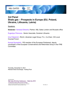 3rd Panel Shale gas – Prospects in Europe (EU, Poland,