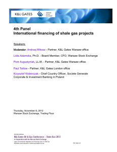 4th Panel International financing of shale gas projects