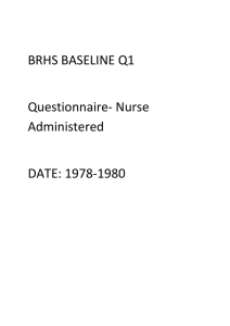 BRHS BASELINE Q1 Questionnaire- Nurse Administered DATE: 1978-1980