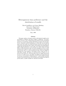 Heterogeneous time preference and the distribution of wealth