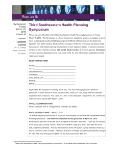 Third Southeastern Health Planning Symposium Friday March 19,