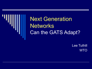Next Generation Networks Can the GATS Adapt? Lee Tuthill