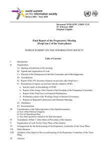 Final Report of the Preparatory Meeting (PrepCom-2 of the Tunis phase)