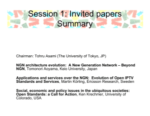 Session 1: Invited papers Summary