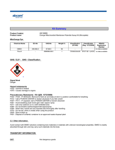 Kit Summary Product Code(s) Product name MitoOrange Dye
