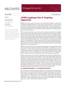 Mortgage Banking Alert NYAG Leapfrogs Feds In Targeting Appraisals