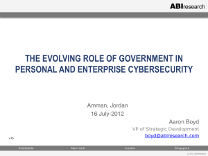 THE EVOLVING ROLE OF GOVERNMENT IN PERSONAL AND ENTERPRISE CYBERSECURITY Amman, Jordan!