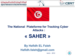 « SAHER » The National  Plateforme for Tracking Cyber Attacks :