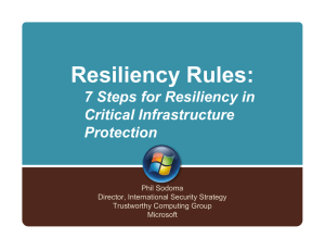 Resiliency Rules: 7 Steps for Resiliency in Critical Infrastructure Protection
