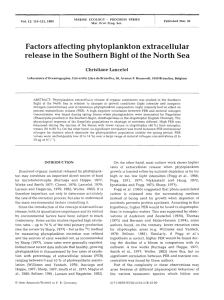 Factors affecting phytoplankton extracellular Christiane Lancelot