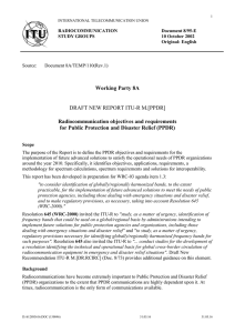 Working Party 8A Radiocommunication objectives and requirements DRAFT NEW REPORT ITU-R M.[PPDR]