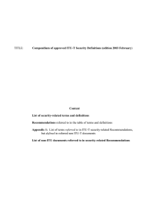 Compendium of approved ITU-T Security Definitions (edition 2003 February Content