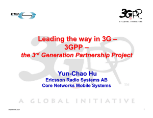 Leading the way in 3G – 3GPP the 3