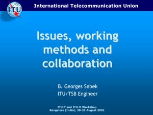 Issues, working methods and collaboration B. Georges Sebek