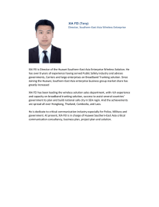 XIA FEI (Tony) Director, Southern‐East Asia Wireless Enterprise  Solution