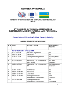 REPUBLIC OF RWANDA  Presentation of Three Draft Bills &amp; Capacity Building 2