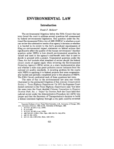 ENVIRONMENTAL LAW Introduction