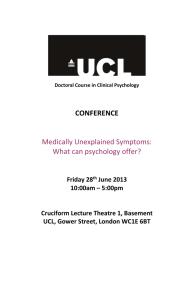 CONFERENCE  Medically Unexplained Symptoms: What can psychology offer?