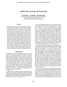 Multi-Label Learning with Weak Label Yu-Yin Sun Yin Zhang Zhi-Hua Zhou