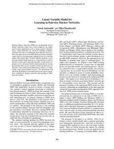 Latent Variable Model for Learning in Pairwise Markov Networks Saeed Amizadeh