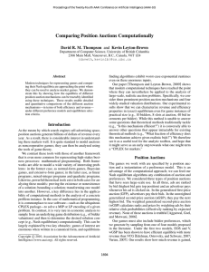 Comparing Position Auctions Computationally David R. M. Thompson and Kevin Leyton-Brown