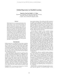 Ordinal Regression via Manifold Learning