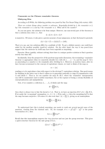 Comments on the Chinese remainder theorem Minhyong Kim