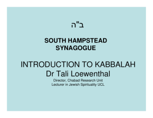 ב &#34; ה INTRODUCTION TO KABBALAH